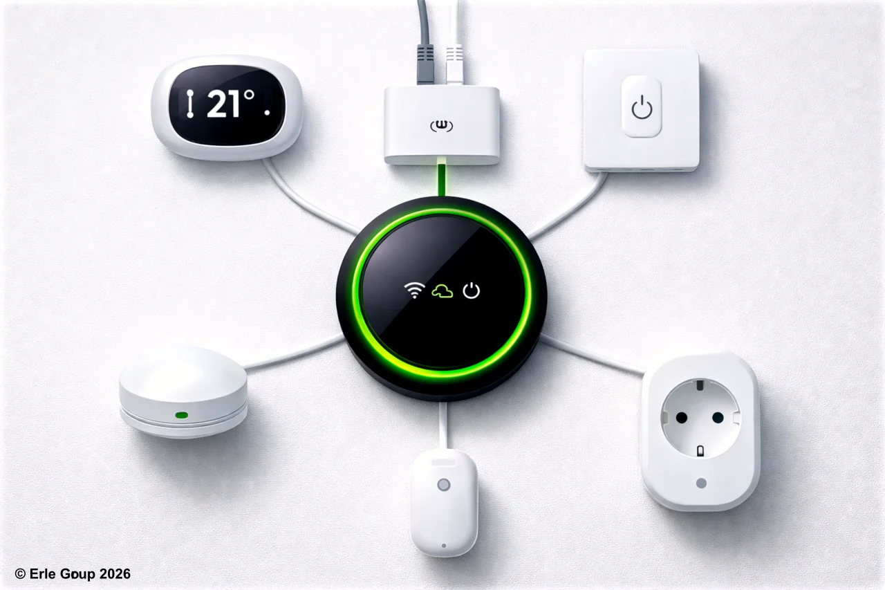 Verschiedene Smart-Home-Geräte werden auf einer zentralen Plattform zusammengeführt